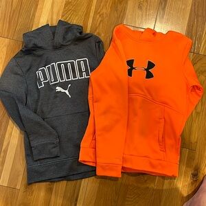 Boys set of 2 hoodies size M - Puma and Under Armour